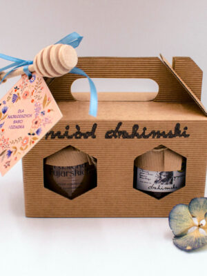 Zestaw miodów 2x 250g z pałeczką Dzień Babci i Dziadka