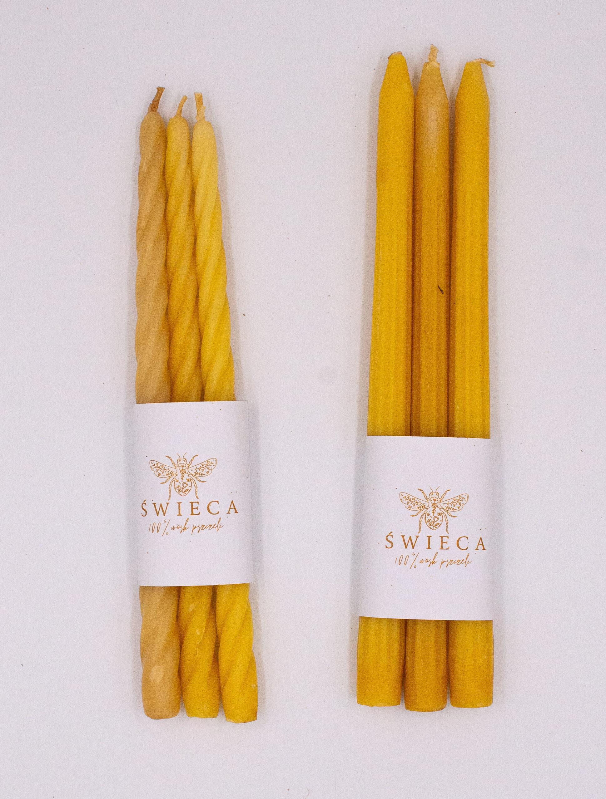 Zestaw 3 cienkich świec ze 100% wosku pszczelego - obrazek 3